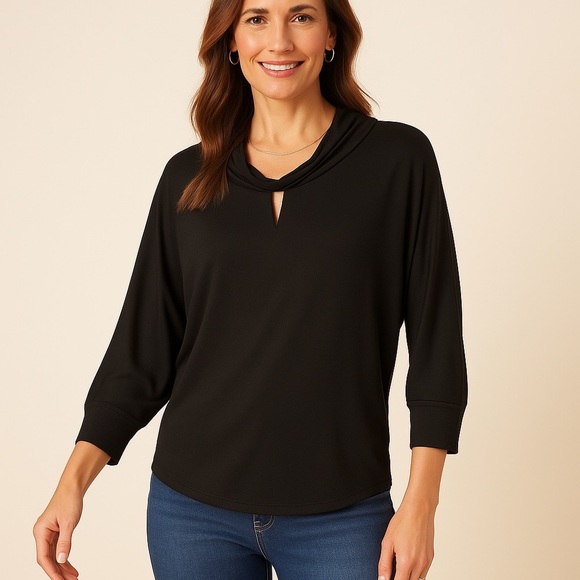 NWT Market & Spruce Rosalva Dolman twist Keyhole neck top. Size M - Picture 1 of 3